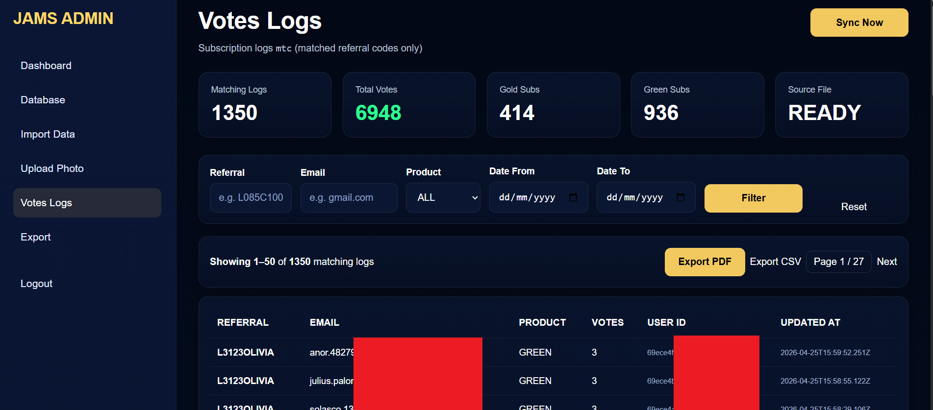 JAMSAP TV Batch 5 Voting System