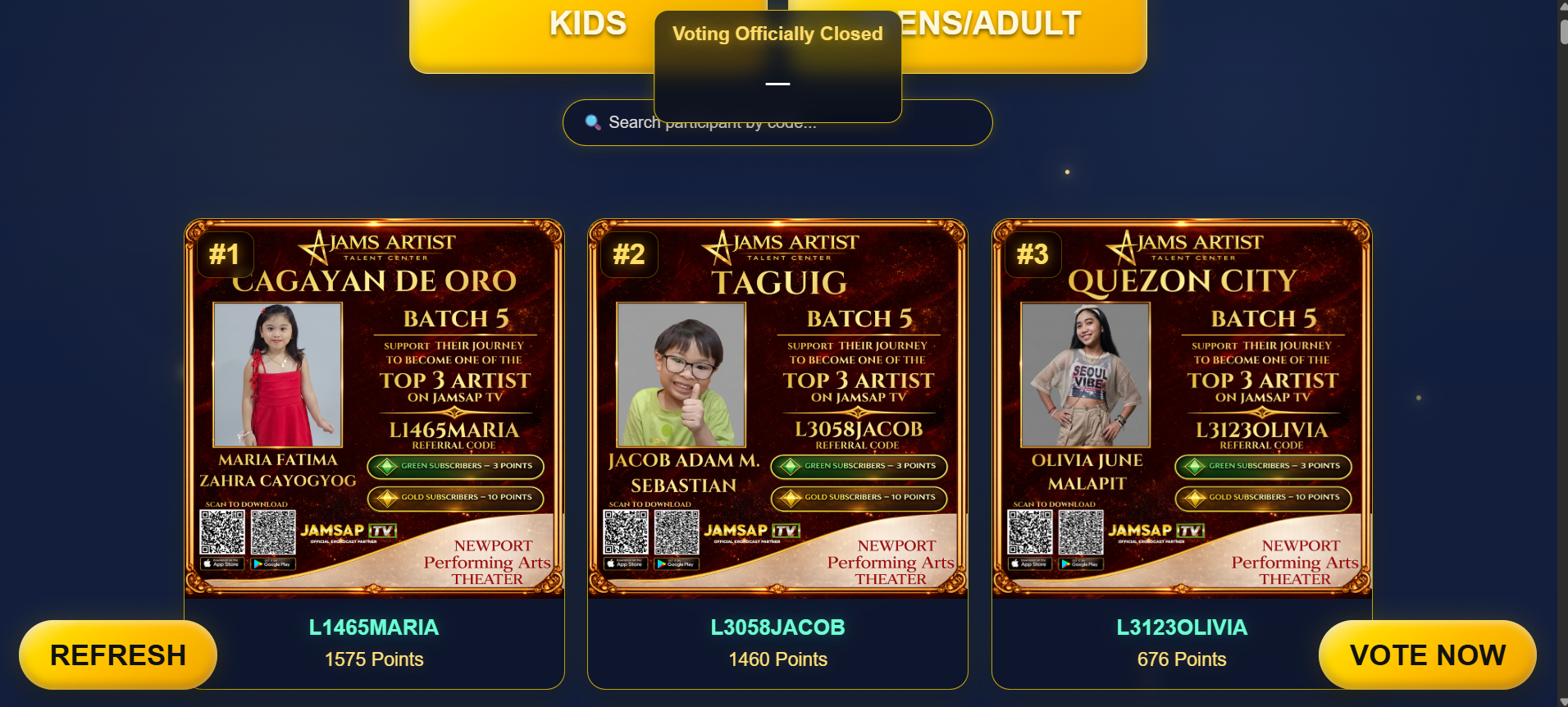 JAMSAP TV Batch 5 Voting System