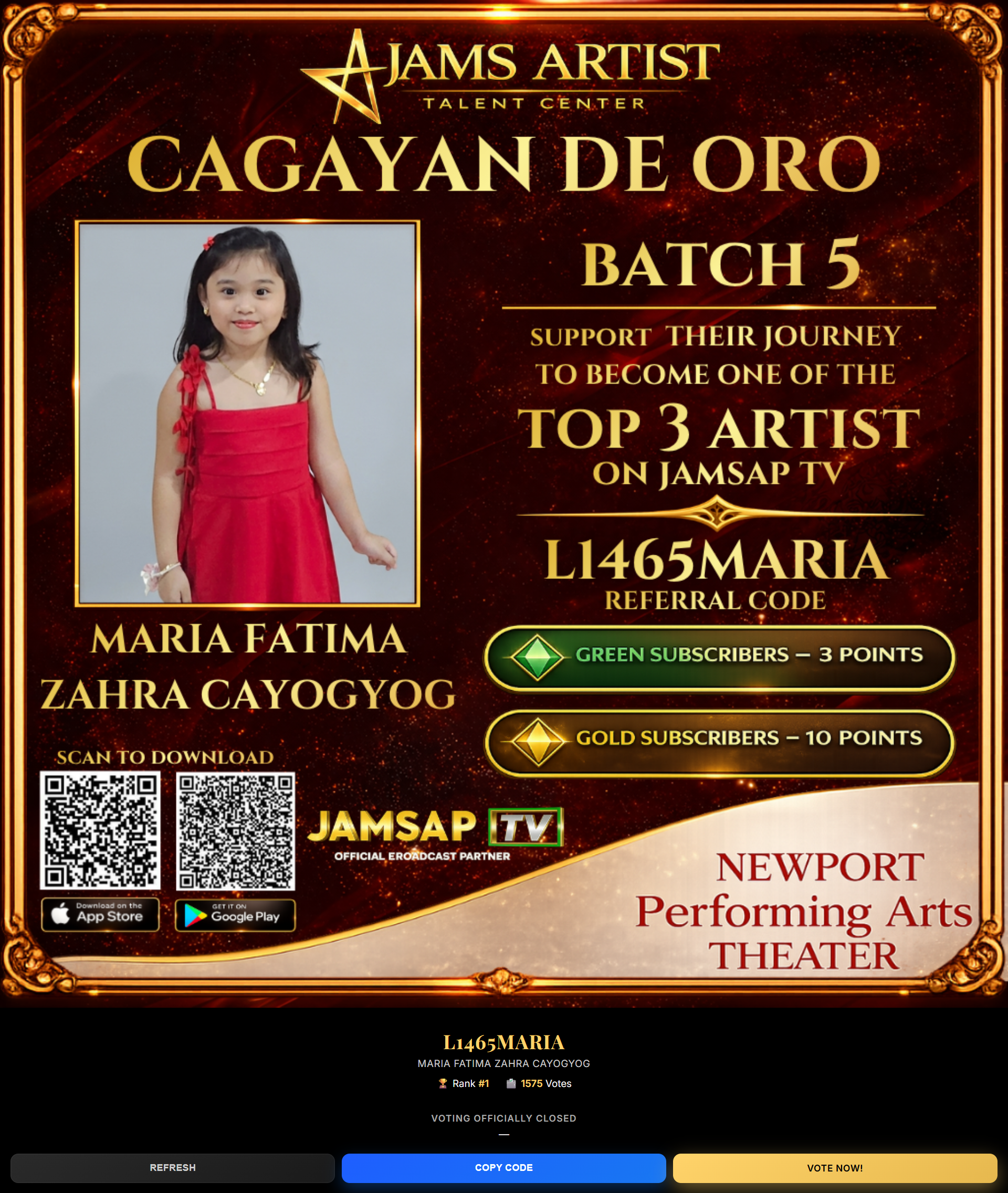 JAMSAP TV Batch 5 Voting System